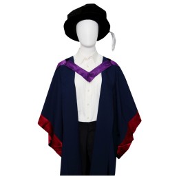 Tailor-made PhD Graduation Gown Designed Purple Shoulder Graduation Gown Black Soft Graduation Cap Silver Hatband Doctor of Business Administration Hong Kong Polytechnic University Graduation Gown Manufacturer DA530 Tailor-made PhD Graduation Gown Designed Purple Shoulder Graduation Gown Black Soft Graduation Cap Silver Hatband Doctor of Business Administration Hong Kong Polytechnic University Graduation Gown Manufacturer DA530